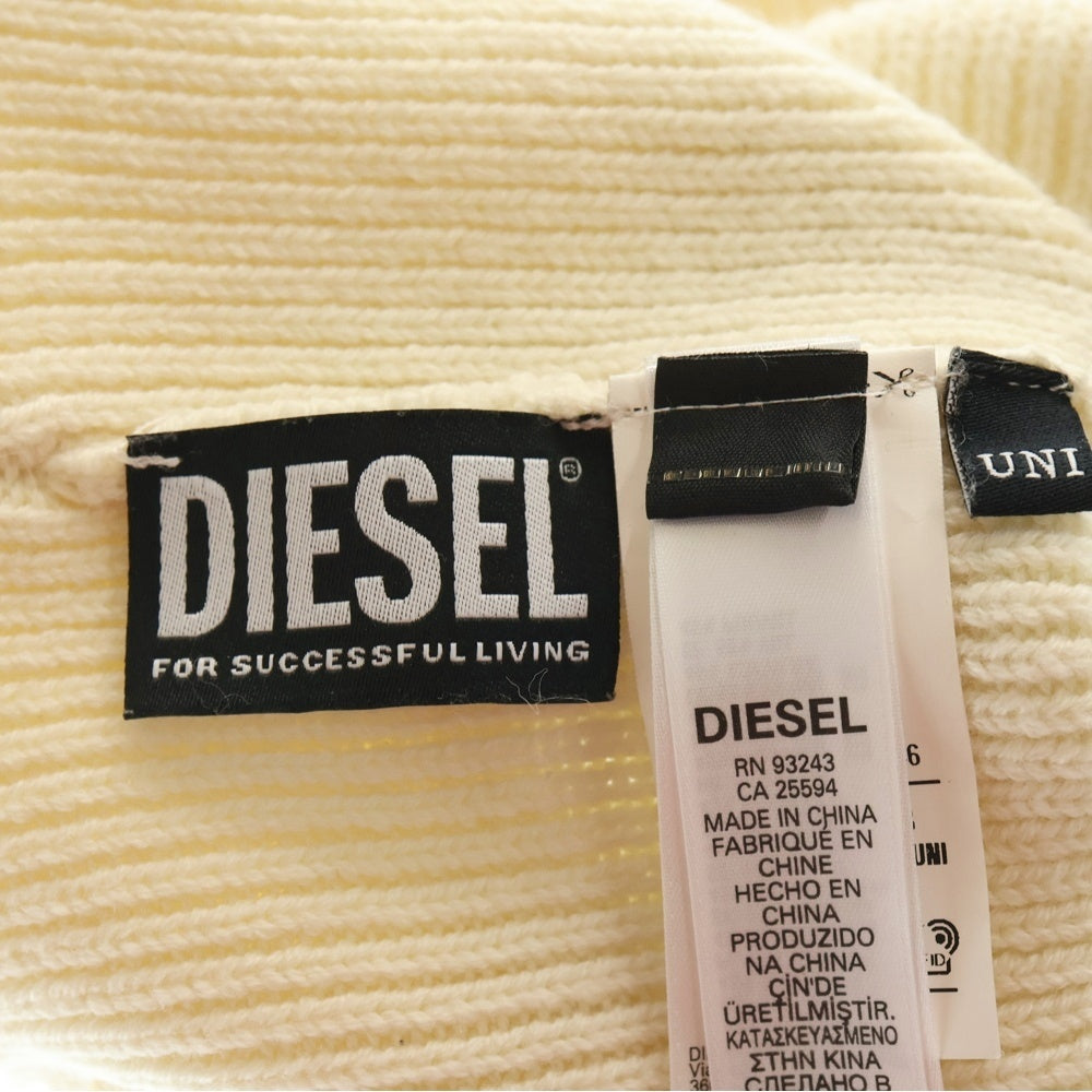 DIESEL(ディーゼル) K CODER FULLY B ロゴデザインエンブロイダリー ニットキャップ 帽子 ホワイト A04092