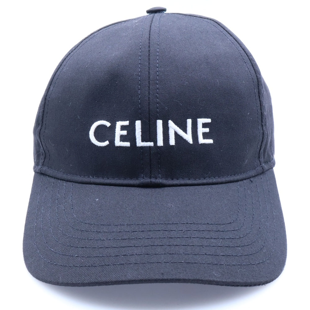 CELINE(セリーヌ) フロントロゴデザイン 6パネル アジャスター ベースボールキャップ 帽子 ブラック 2AUA1