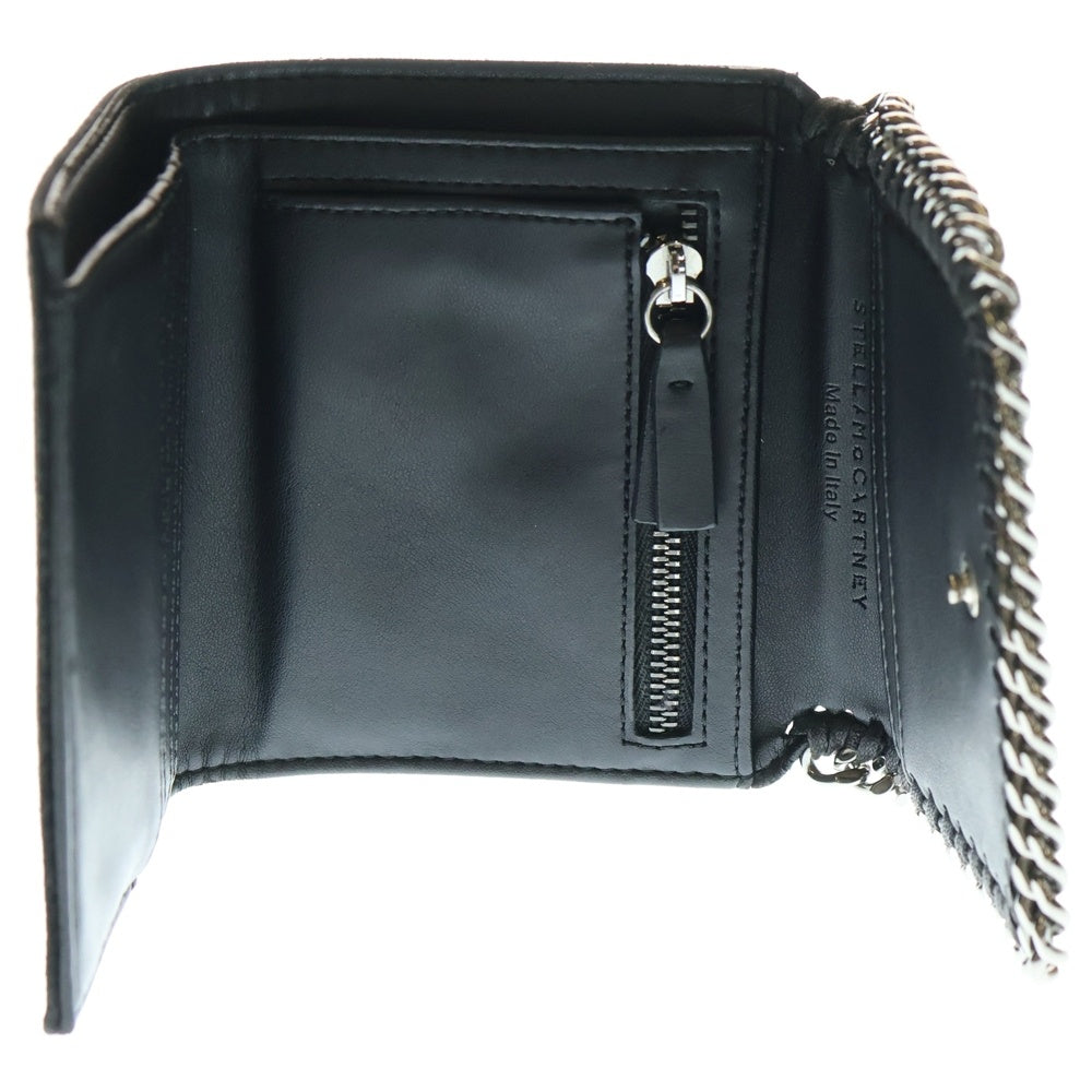 STELLA McCARTNEY(ステラマッカートニー) ファラベラ ロゴデザインチャーム付き 三つ折り コンパクトウオレット 財布 ブラック 431000