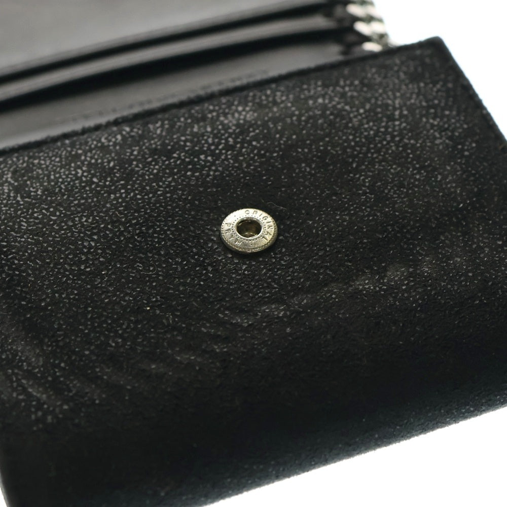 STELLA McCARTNEY(ステラマッカートニー) ファラベラ ロゴデザインチャーム付き 三つ折り コンパクトウオレット 財布 ブラック 431000