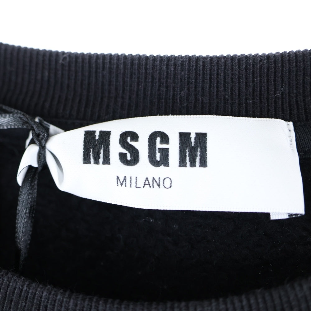 MSGM(エムエスジーエム) フロントロゴデザインプリント クルーネック カットソー スウェット トレーナー ブラック 2740MM178 195799-99