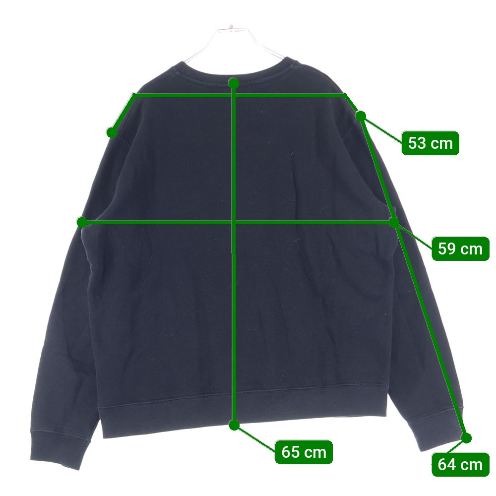 MSGM(エムエスジーエム) フロントロゴデザインプリント クルーネック カットソー スウェット トレーナー ブラック 2740MM178 195799-99