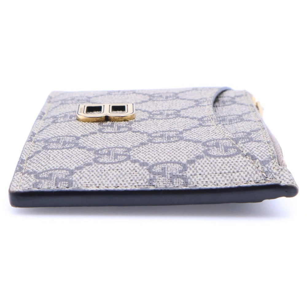 GUCCI(グッチ) ×BALENCIAGA バレンシアガ ザハッカープロジェクト GGスプリーム ロゴデザイン コンパクトウォレット カードケース ベージュ 681701