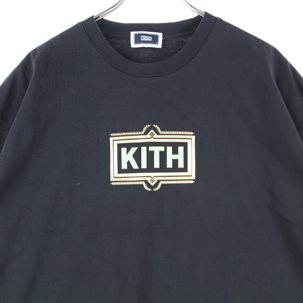 KITH(キス) 24SS ORNATE CLASSIC LOGO TEE オーネイト フロントクラシックロゴTシャツ 半袖クルーネックカットソー ブラック KHM031995