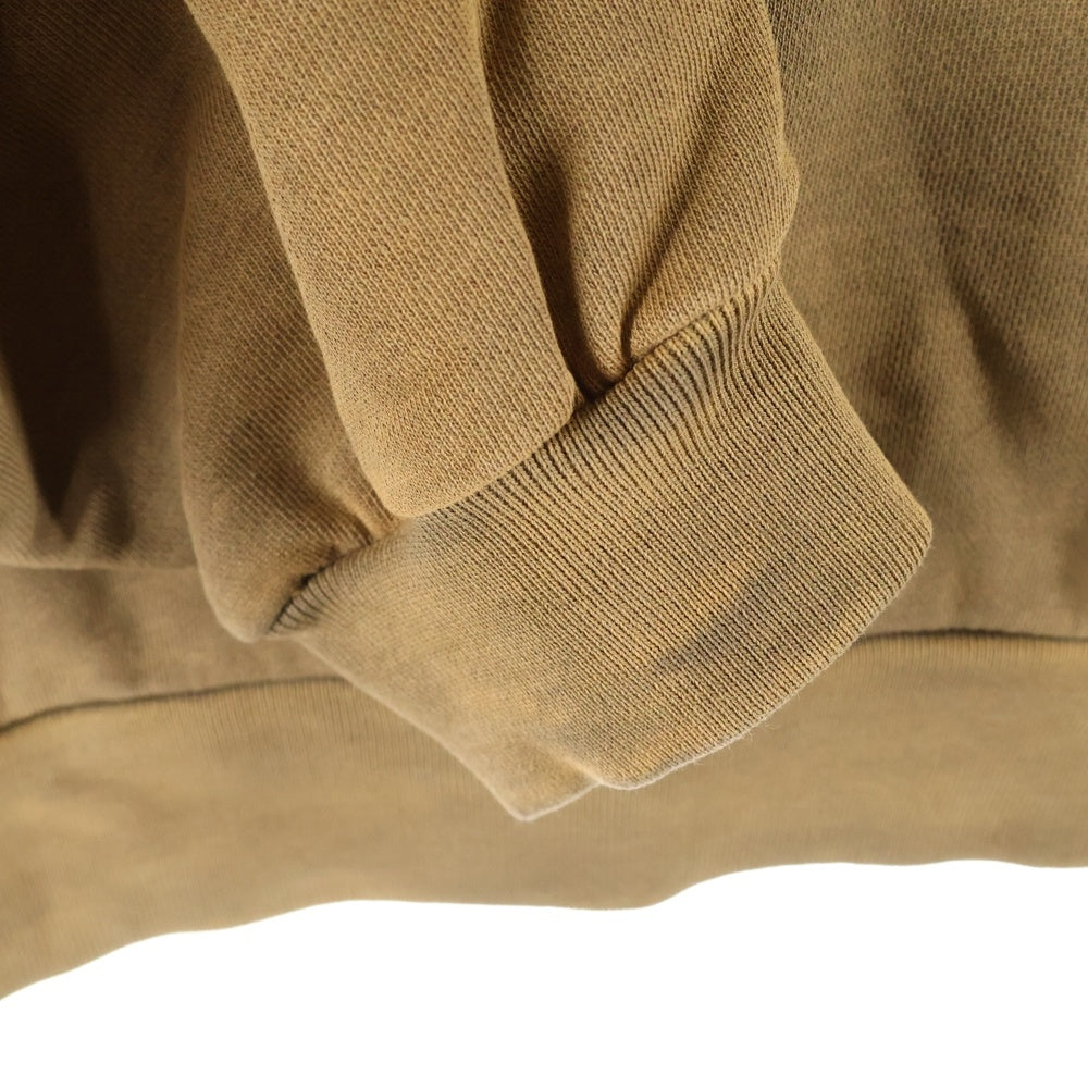 WILLY CHAVARRIA(ウィリーチャバリア) 色褪せ加工 ジップポケット ハーフジップ スウェット トレーナー ベージュ