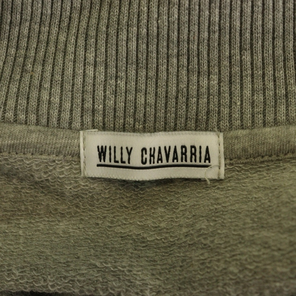 WILLY CHAVARRIA(ウィリーチャバリア) 胸ジップポケット ハーフジップ オーバーサイズ 半袖Tシャツ グレー