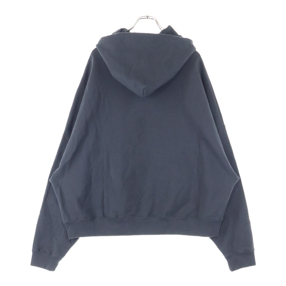 WILLY CHAVARRIA(ウィリーチャバリア) 胸ジップポケット カンガルーポケット フーデッド スウェット パーカー ブラック