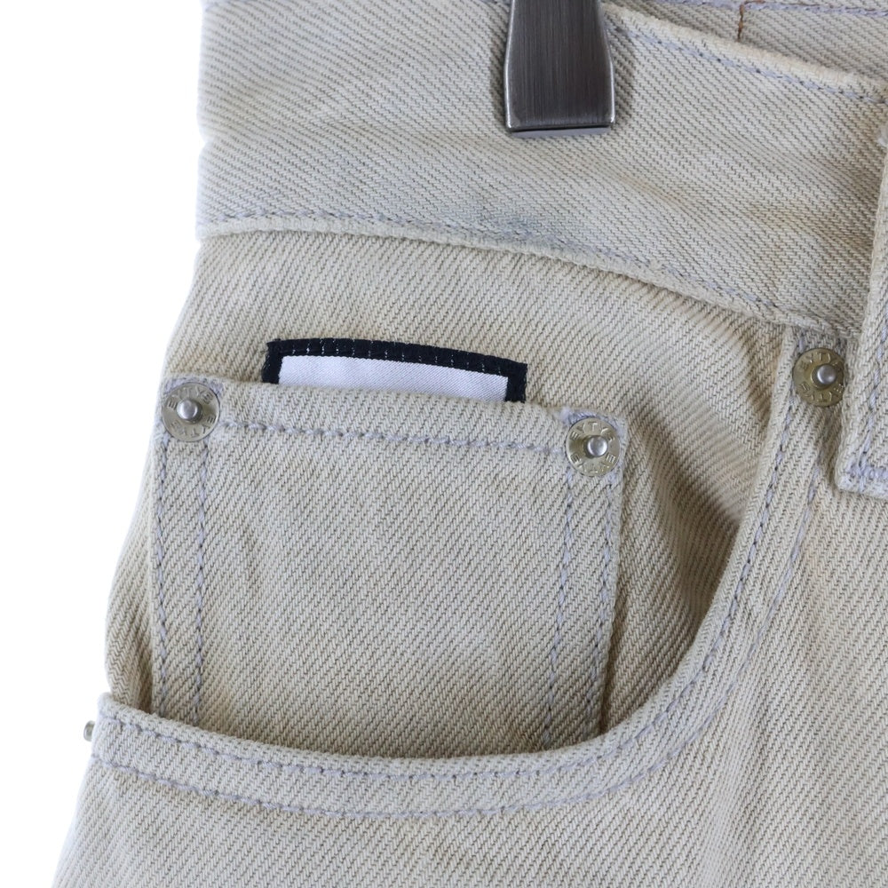 eytys(エイティーズ) ロゴデザインバッグポケット マルチポケット ボタンフライ デニムパンツ ホワイト A039002