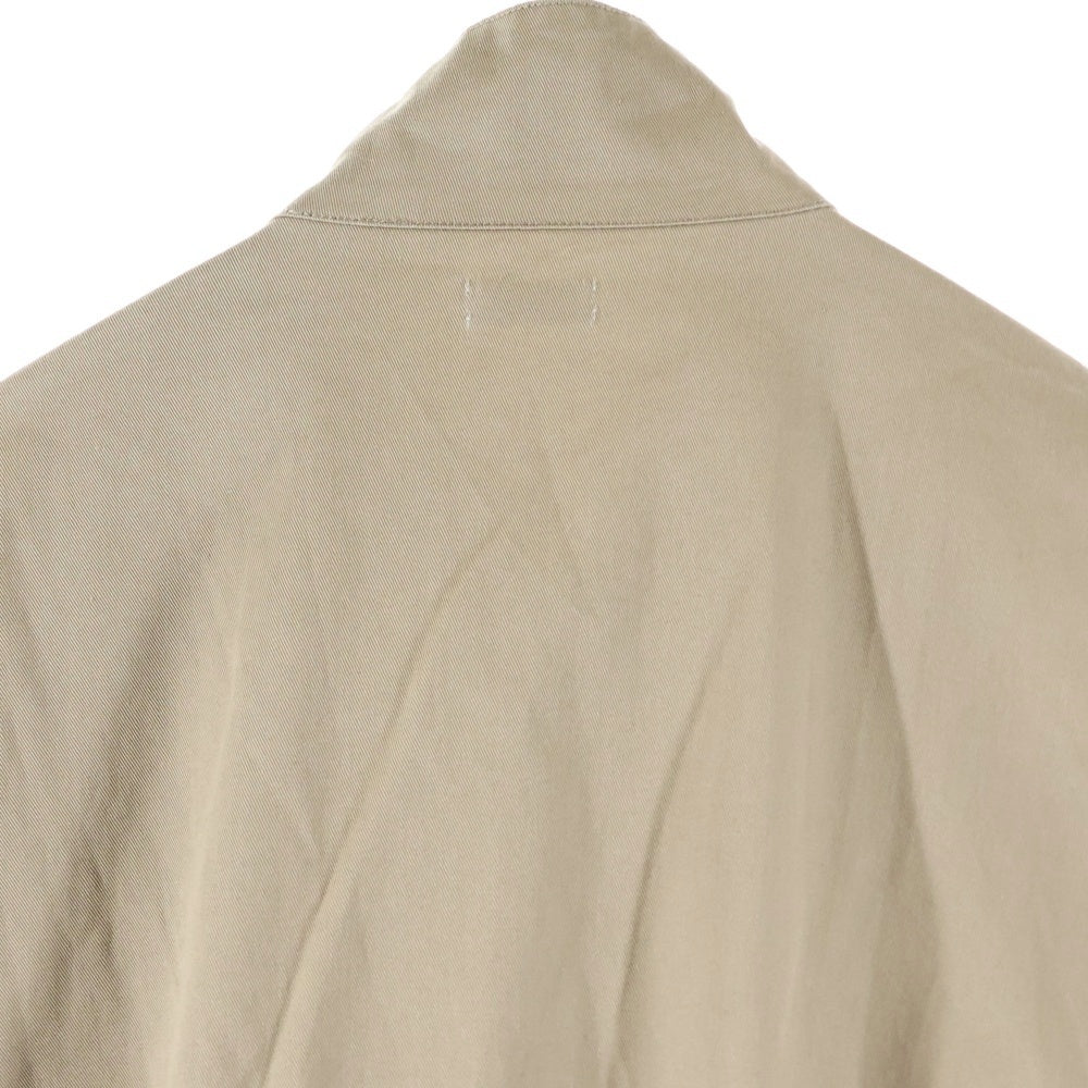 WILLY CHAVARRIA(ウィリーチャバリア) 胸ロゴデザイン ダブルポケット ジップアップ コットン ジャケット ベージュ