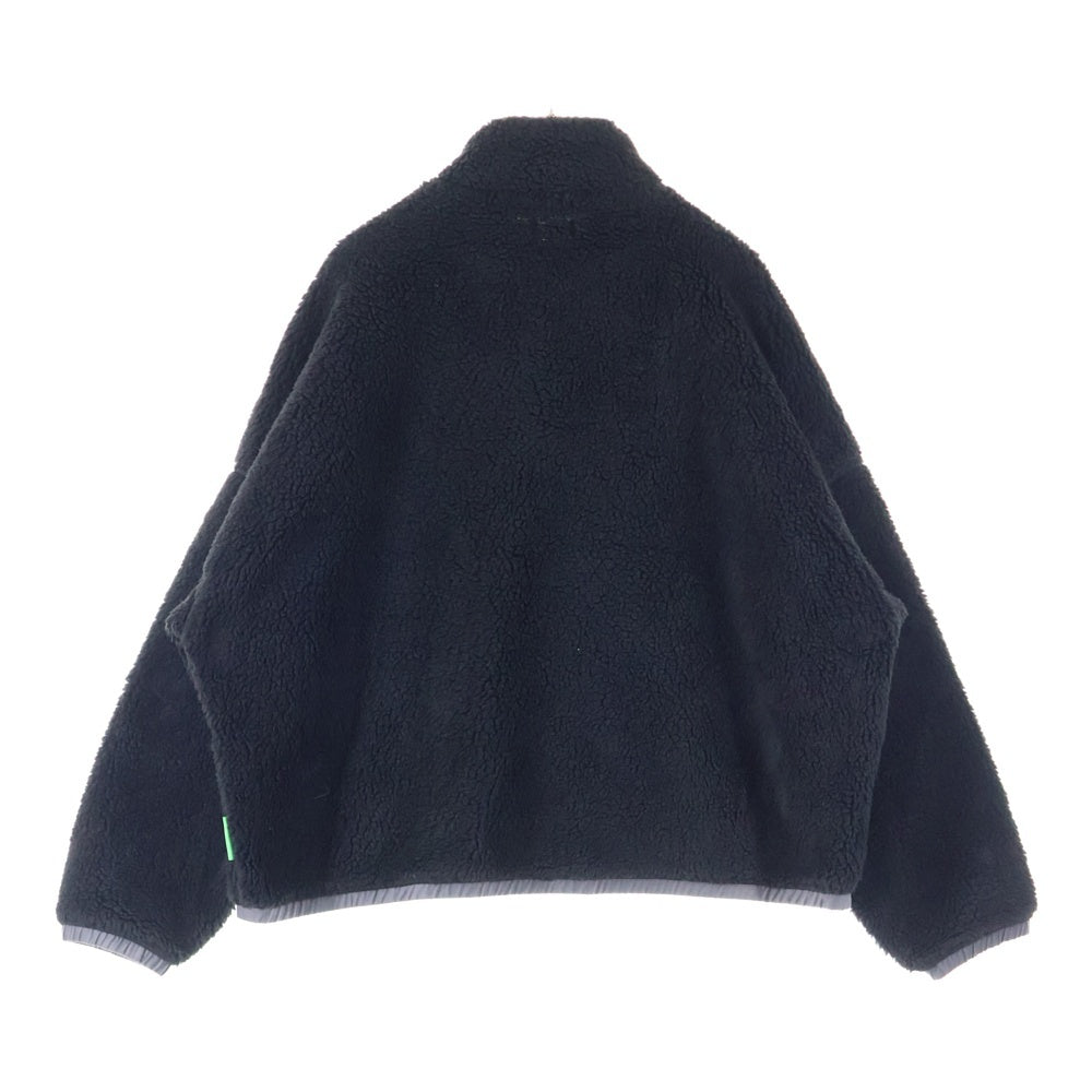 WILLY CHAVARRIA(ウィリーチャバリア) ダブルポケット ジップアップ ポリエステル ボアジャケット ブラック