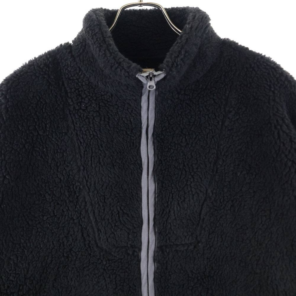 WILLY CHAVARRIA(ウィリーチャバリア) ダブルポケット ジップアップ ポリエステル ボアジャケット ブラック