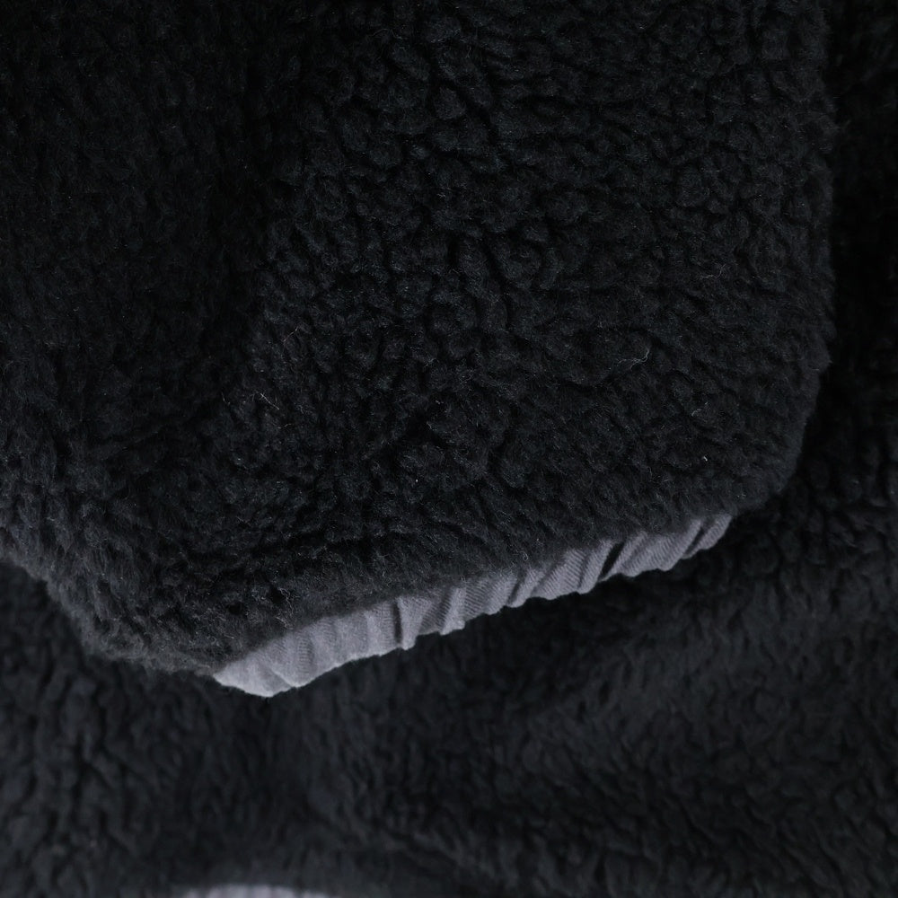 WILLY CHAVARRIA(ウィリーチャバリア) ダブルポケット ジップアップ ポリエステル ボアジャケット ブラック