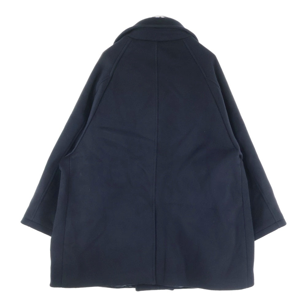 WILLY CHAVARRIA(ウィリーチャバリア) マルチポケット マリンボタン ダブルブレスト ウール ピーコート ブラック AW21 SUR-013