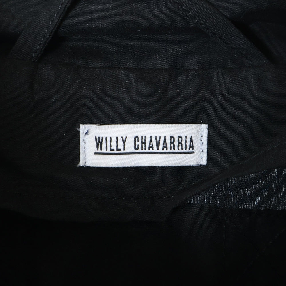 WILLY CHAVARRIA(ウィリーチャバリア) マルチフラップポケット ジップアップ コットン パテットコート ブラック