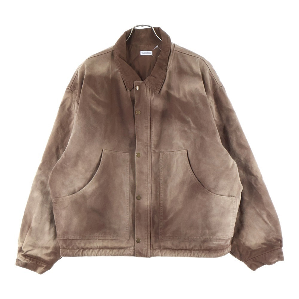 WILLY CHAVARRIA(ウィリーチャバリア) コーデュロイカラー ダブルポケット 中綿 ジップアップ ワークジャケット ブラウン