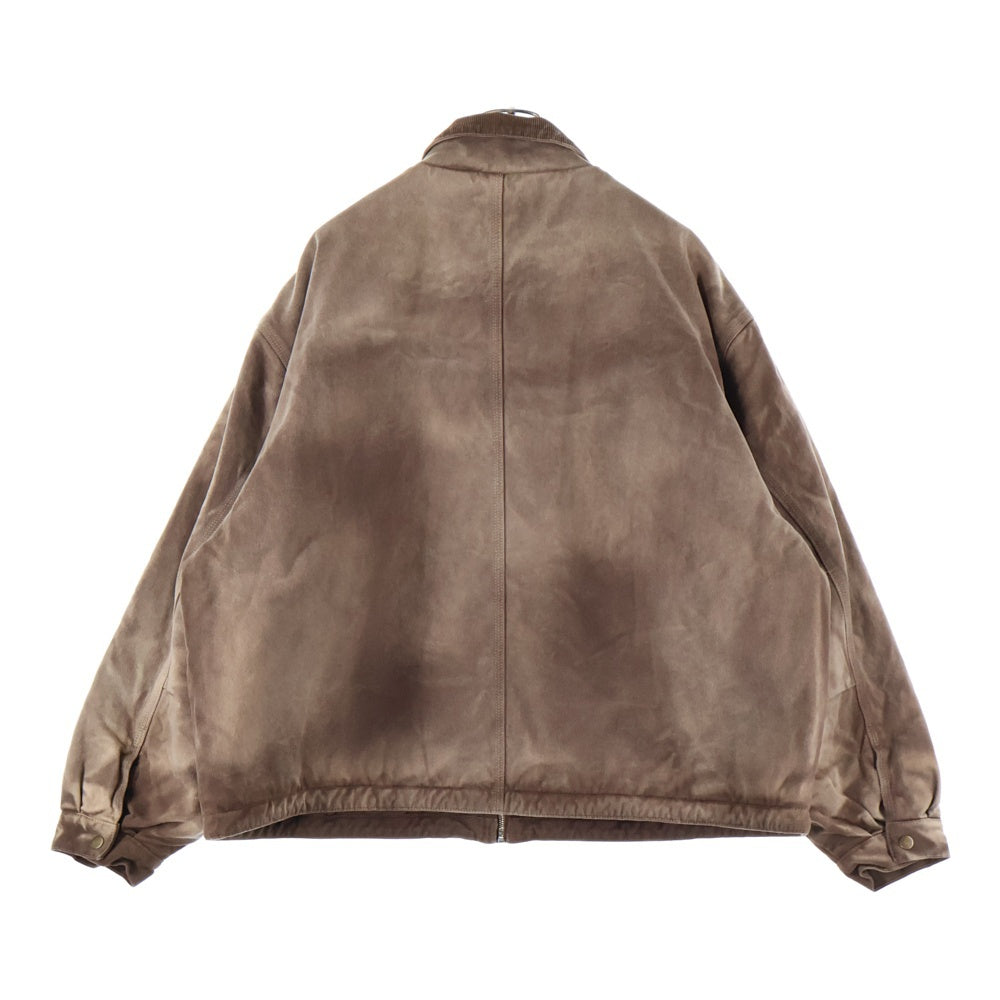 WILLY CHAVARRIA(ウィリーチャバリア) コーデュロイカラー ダブルポケット 中綿 ジップアップ ワークジャケット ブラウン