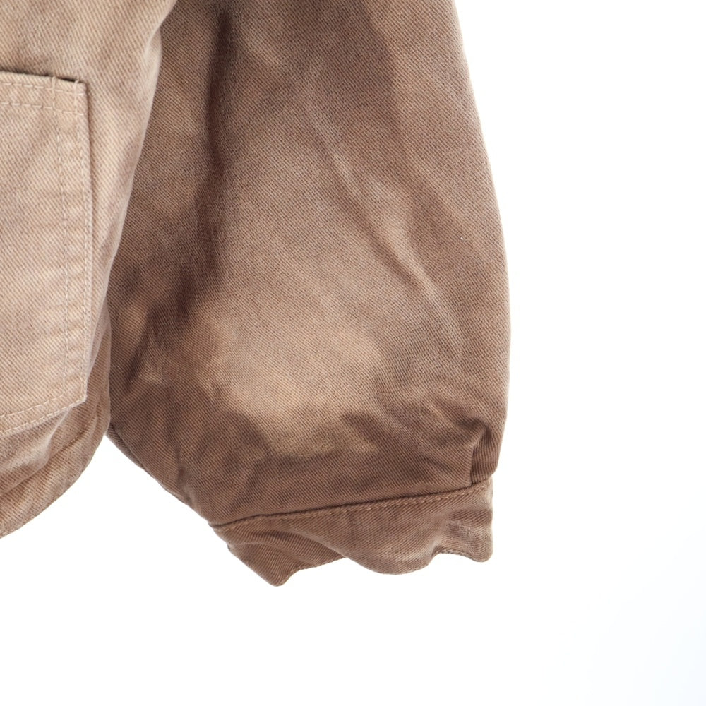 WILLY CHAVARRIA(ウィリーチャバリア) コーデュロイカラー ダブルポケット 中綿 ジップアップ ワークジャケット ブラウン