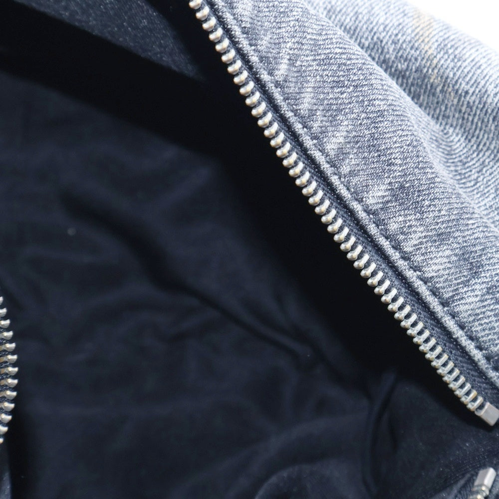 DIESEL(ディーゼル) D-VINA-S SHOULDER BAG ロゴチャーム 2WAY デニムショルダーバッグ ハンドバッグ ブラック