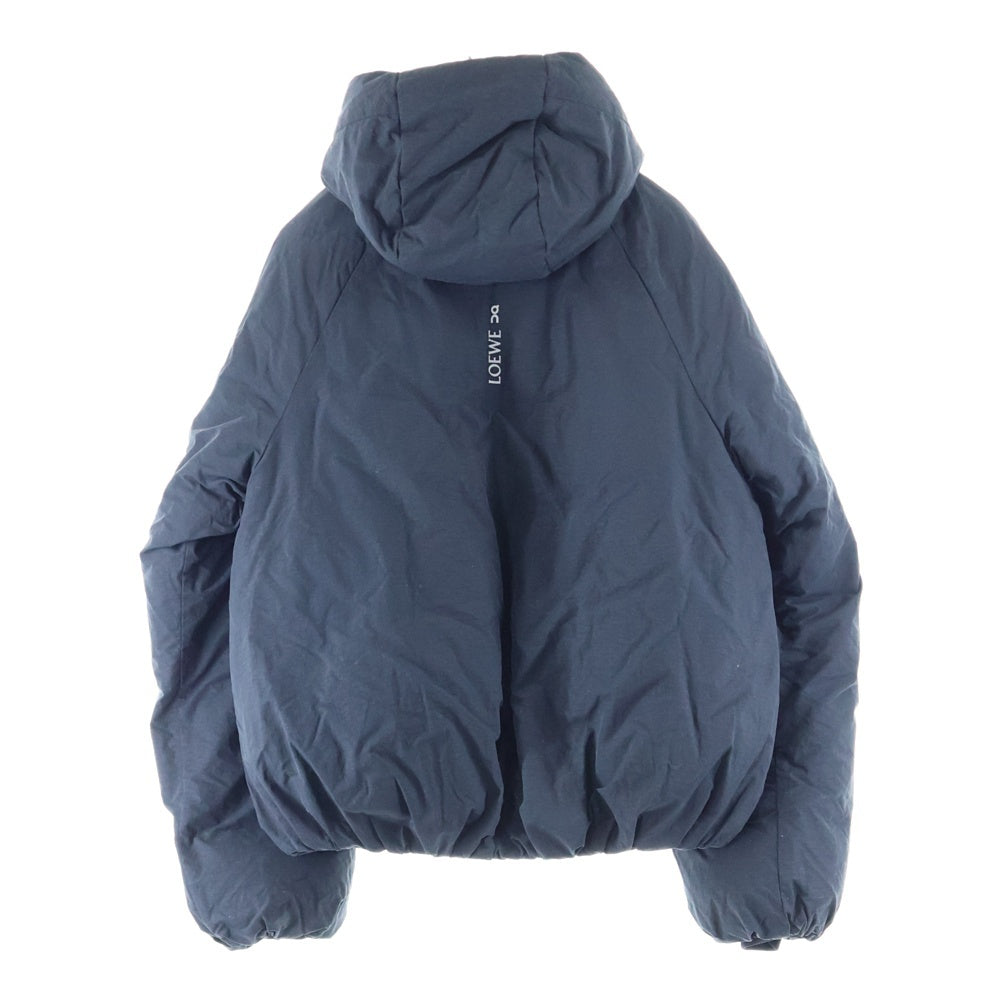 LOEWE(ロエベ) ×ON Puffer Jacket オン ロゴデザイン ナイロン パファー ジップアップ フーデッドジャケット パーカー ネイビー 1ME12660553