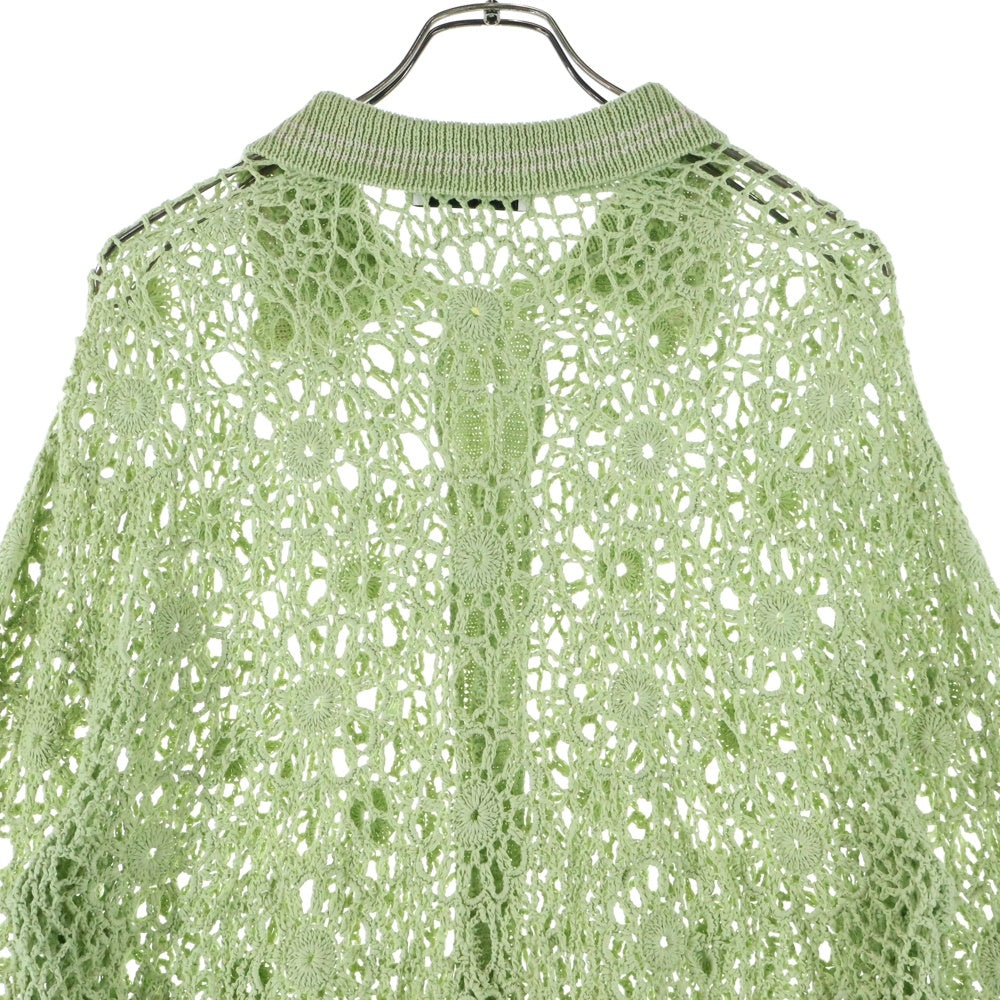 Jieda(ジエダ) 23SS FLOWER HAND KNITTING CARDIGAN フラワー ハンド ニッティング カーディガン グリーン Jie-23S-KN01