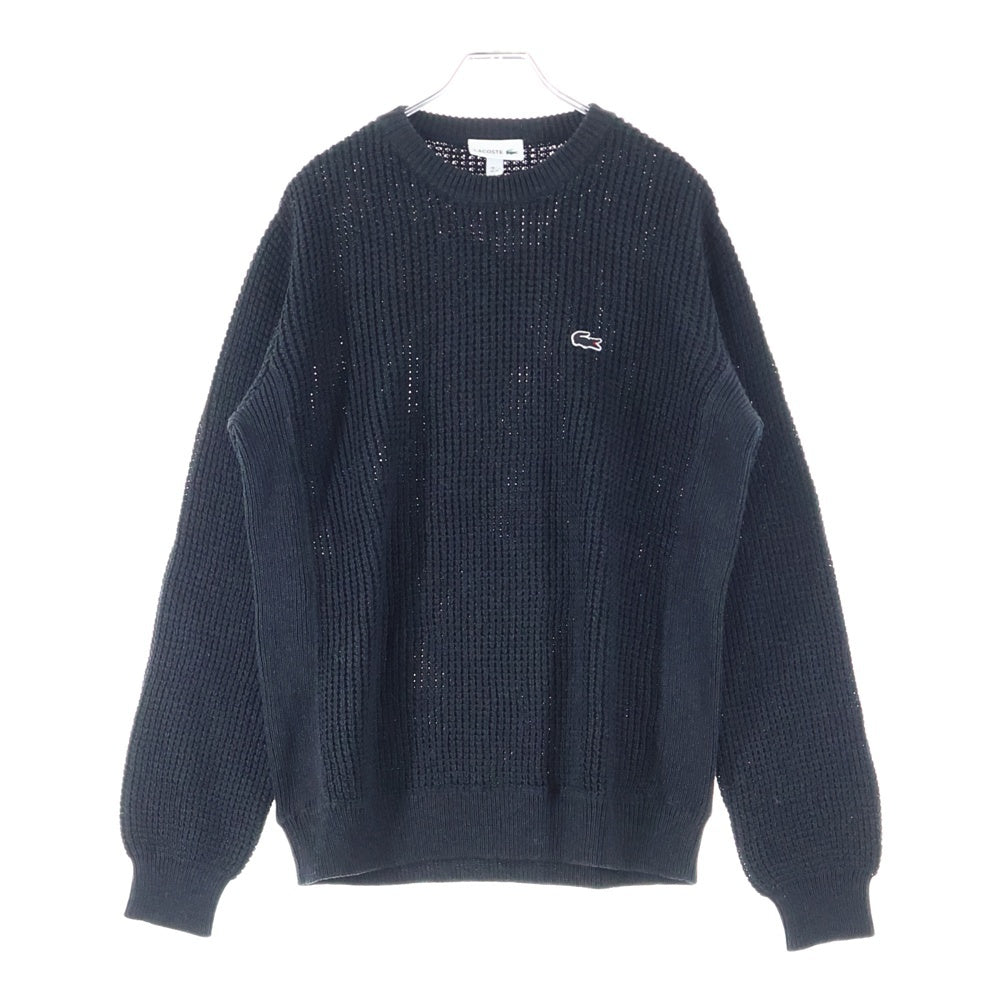 LACOSTE(ラコステ) 胸ロゴデザイン クルーネック ニット セーター ブラック AH004J-99
