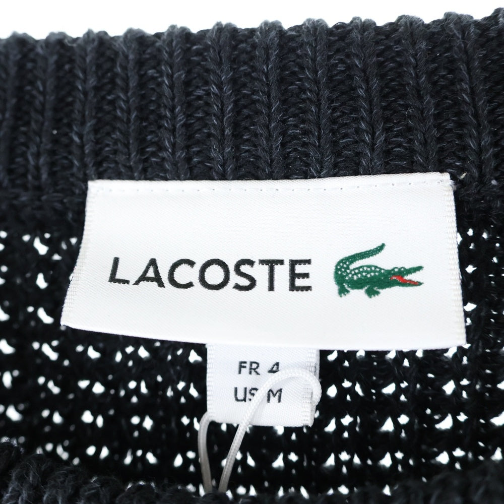 LACOSTE(ラコステ) 胸ロゴデザイン クルーネック ニット セーター ブラック AH004J-99