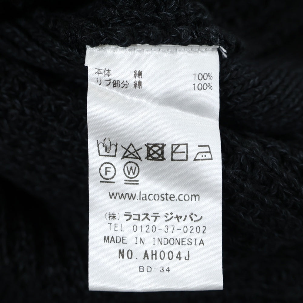 LACOSTE(ラコステ) 胸ロゴデザイン クルーネック ニット セーター ブラック AH004J-99