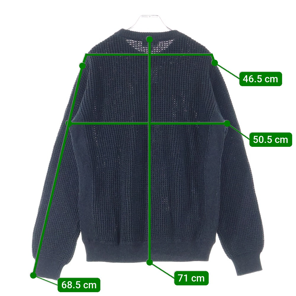 LACOSTE(ラコステ) 胸ロゴデザイン クルーネック ニット セーター ブラック AH004J-99