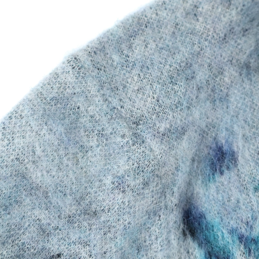 COMME des GARCONS HOMME PLUS(コムデギャルソンオムプリュス) 22AW AD2022 フロントロゴデザイン モヘアニット ブルー/ホワイト PJ-N008