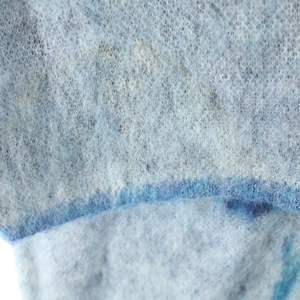 COMME des GARCONS HOMME PLUS(コムデギャルソンオムプリュス) 22AW AD2022 フロントロゴデザイン モヘアニット ブルー/ホワイト PJ-N008