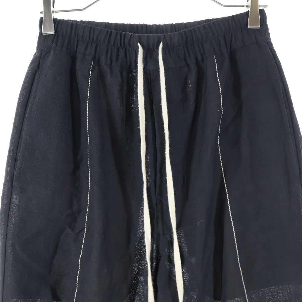 Rick Owens(リックオウエンス) 21SS DRAWSTRING SLIM LONG フロントステッチデザイン マルチポケット ドローストリング イージーパンツ ブラック RU21S6390-WHEM2