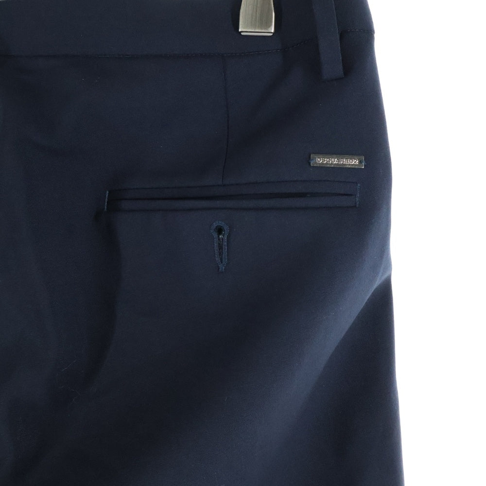 DSQUARED2(ディースクエアード) 20AW ダブルジップアップポケット ジップアップ スラックスパンツ ネイビー S74KB0451 S40320