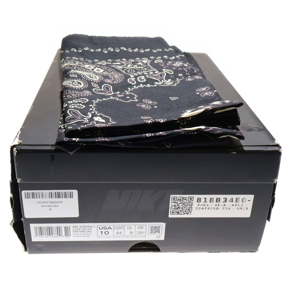 NIKE(ナイキ) ×TRAVIS SCOTT AIR JORDAN 1 LOW OG SP BLACK PHANTOM トラヴィススコット エアジョーダン1 ブラックファントム ローカットスニーカー US10/28cm DM7866-001