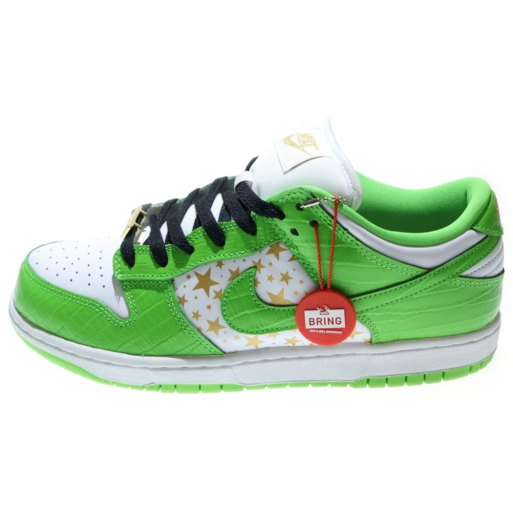 NIKE SB(ナイキエスビー) ×SUPREME DUNK LOW OG QS GOLD STARS WHITE MEAN GREEN シュプリーム ダンク ゴールドスターズ ホワイト ミーングリーン ローカットスニーカー DH3228-101