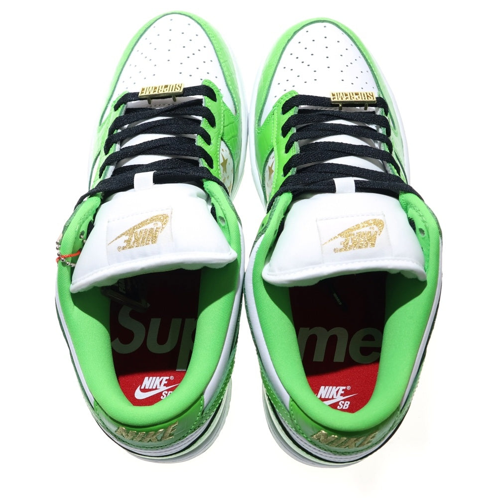 NIKE SB(ナイキエスビー) ×SUPREME DUNK LOW OG QS GOLD STARS WHITE MEAN GREEN シュプリーム ダンク ゴールドスターズ ホワイト ミーングリーン ローカットスニーカー DH3228-101