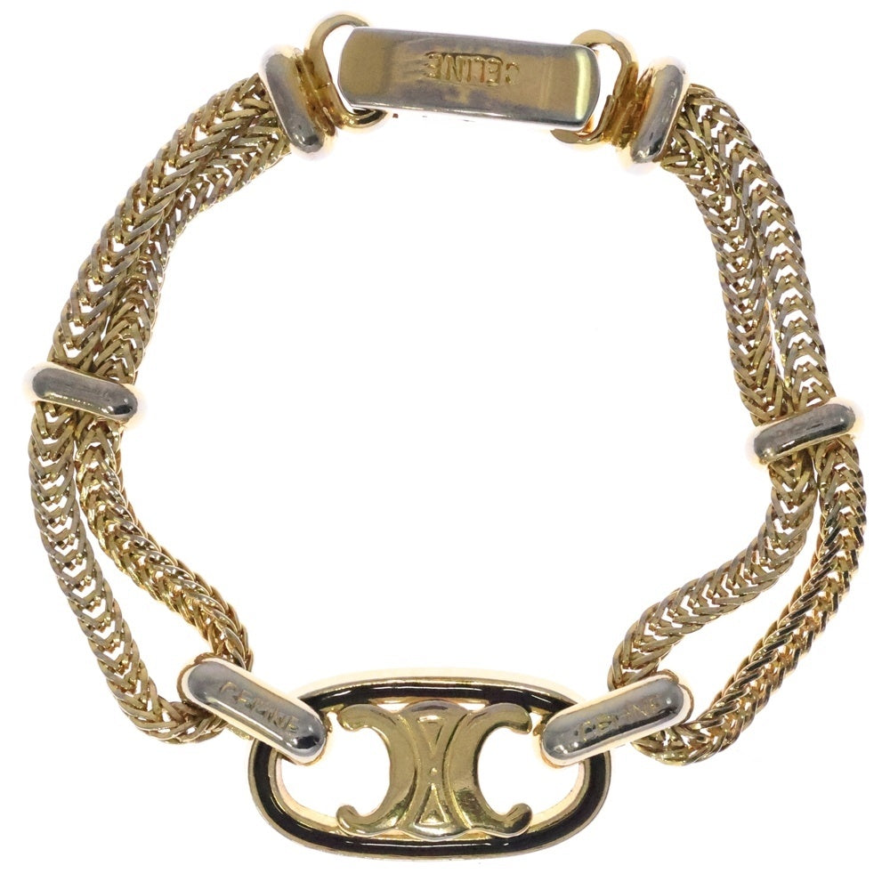 CELINE(セリーヌ) ブラソン モチーフ付 チェーンブレスレット ゴールド