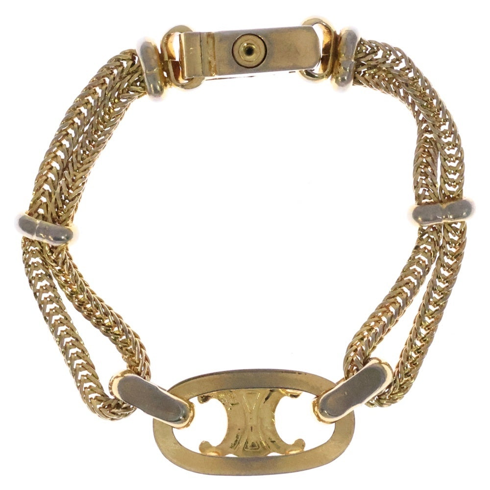 CELINE(セリーヌ) ブラソン モチーフ付 チェーンブレスレット ゴールド