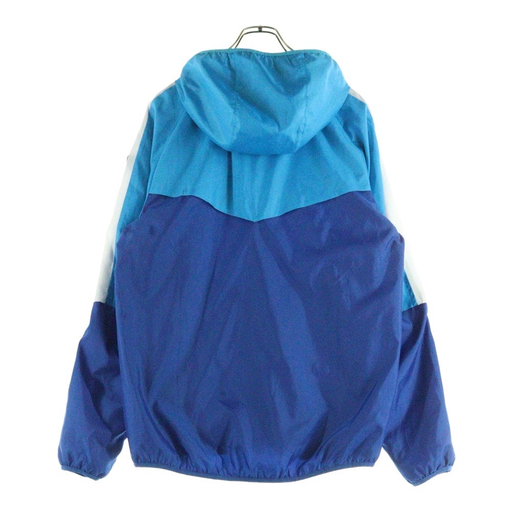 PUMA(プーマ) キャットロゴプリント ジップアップ フーデットシェルジャケット ブルー/ホワイト 590981