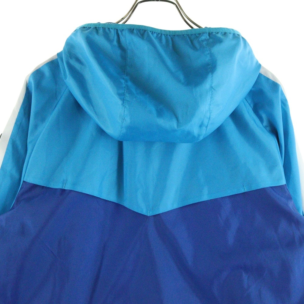 PUMA(プーマ) キャットロゴプリント ジップアップ フーデットシェルジャケット ブルー/ホワイト 590981