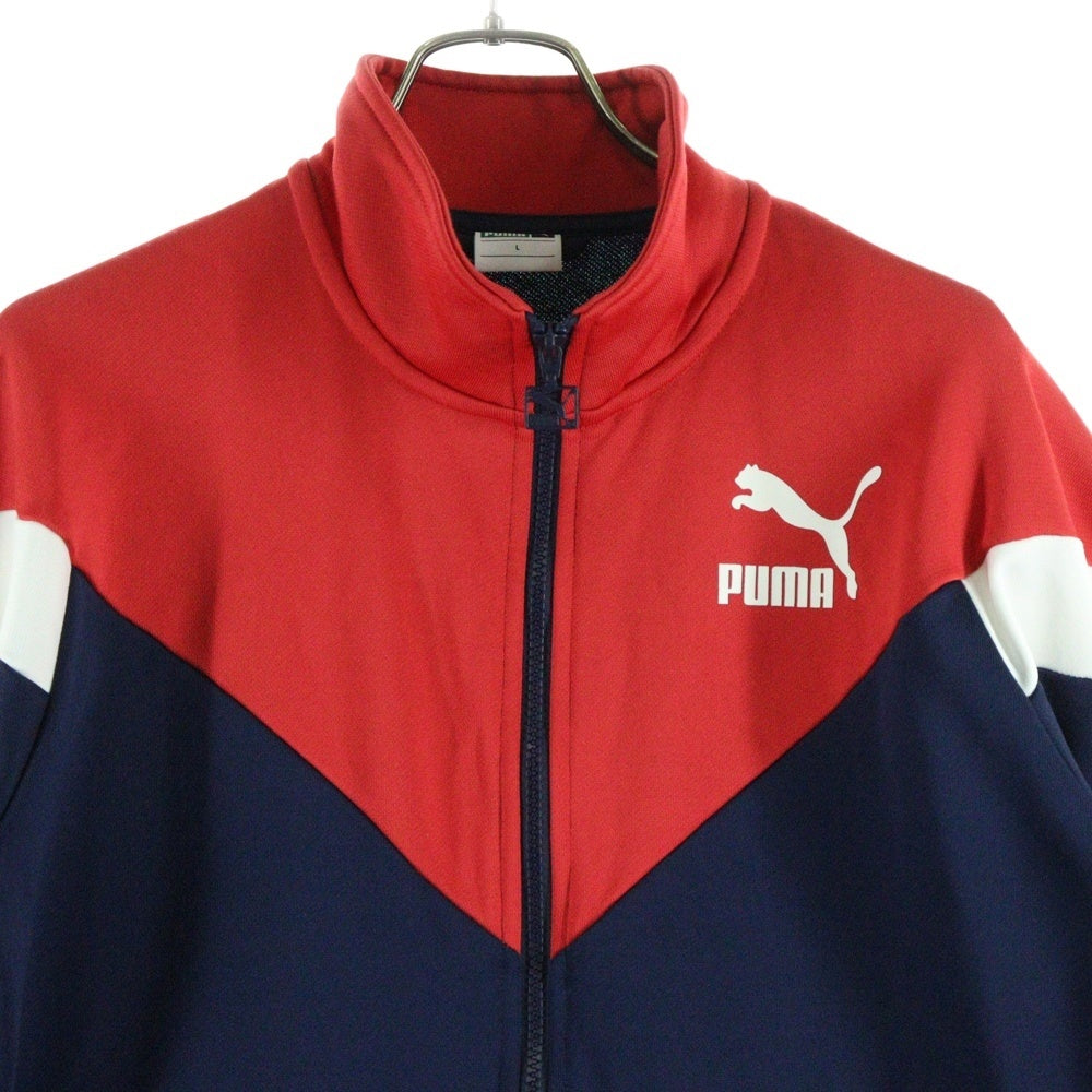PUMA(プーマ) M MCS キャットロゴプリント ジップアップ トラックジャケット ネイビー/レッド 577607-06