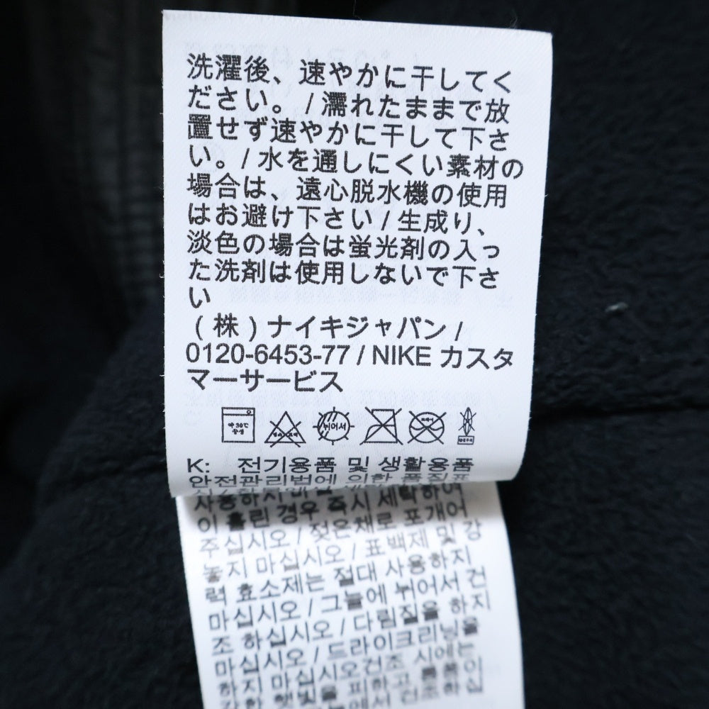 NIKE(ナイキ) SYN フィル ロゴパッチ フリース ジップアップ 中綿フーデットジャケット ブラック/ホワイト CU4423-070