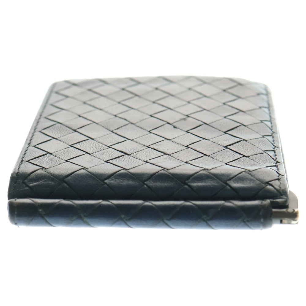 BOTTEGA VENETA(ボッテガヴェネタ) イントレチャート マネークリップ レザーウォレット 二つ折り財布 ネイビー