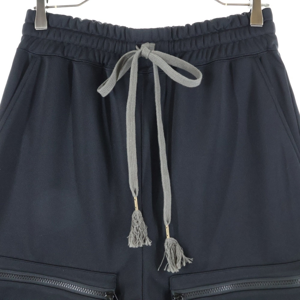 prasthana(プラスターナ) PRASTHANA プラスターナ 25SS TECH JERSEY COMBAT SHORTS-4HOLE 4ホール テック コンバット スウェット ショーツ ハーフパンツ ブラック P-2003001A