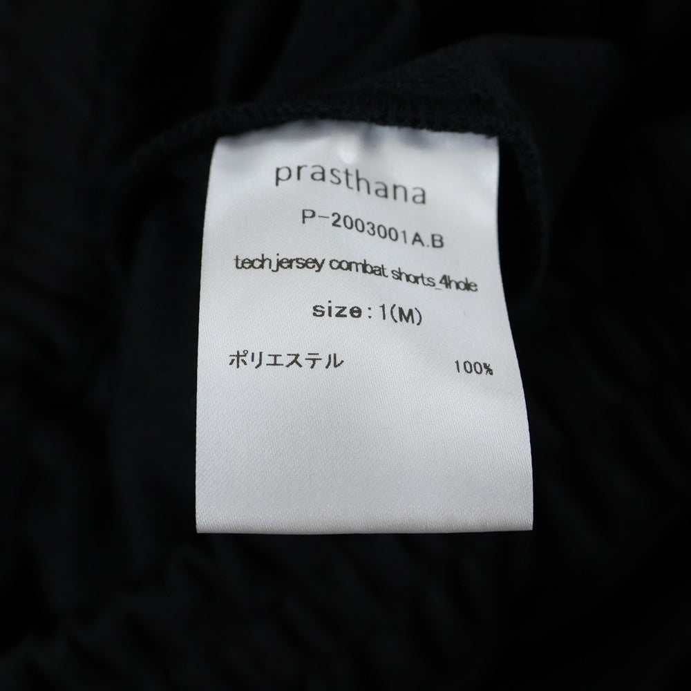 prasthana(プラスターナ) PRASTHANA プラスターナ 25SS TECH JERSEY COMBAT SHORTS-4HOLE 4ホール テック コンバット スウェット ショーツ ハーフパンツ ブラック P-2003001A