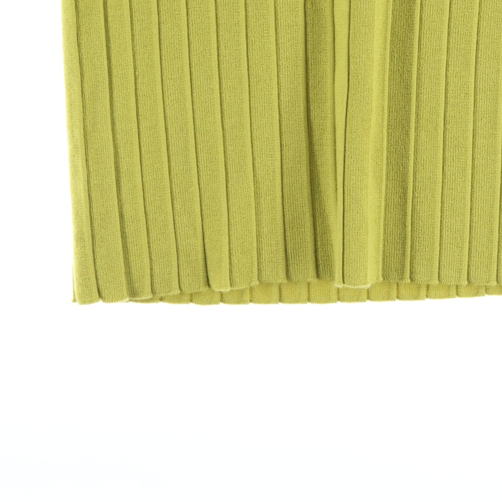 MUVEIL(ミュベール) MUVEIL ミュベール ハイゲージ リブニット ロングスカート イエロー MW83KS001