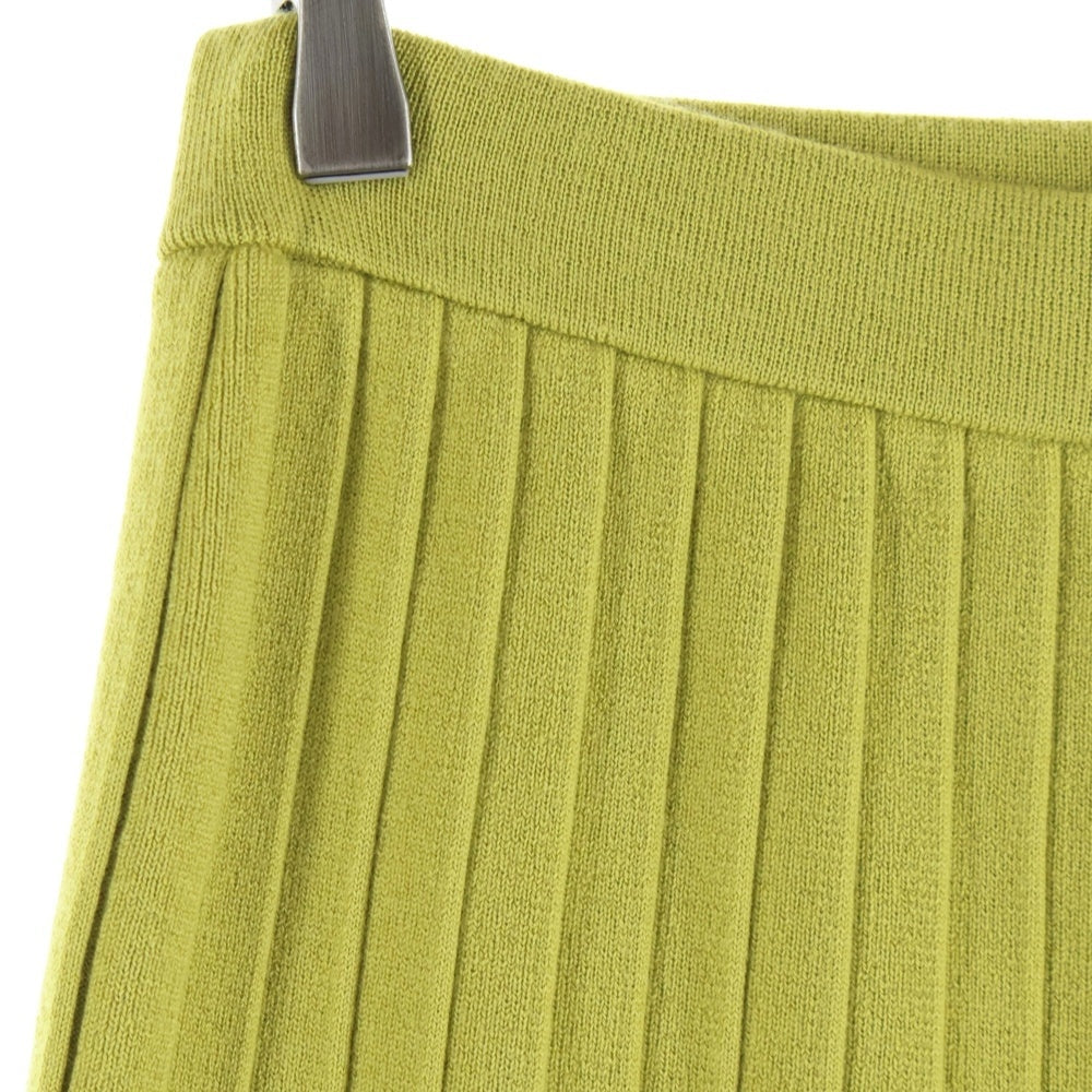 MUVEIL(ミュベール) MUVEIL ミュベール ハイゲージ リブニット ロングスカート イエロー MW83KS001
