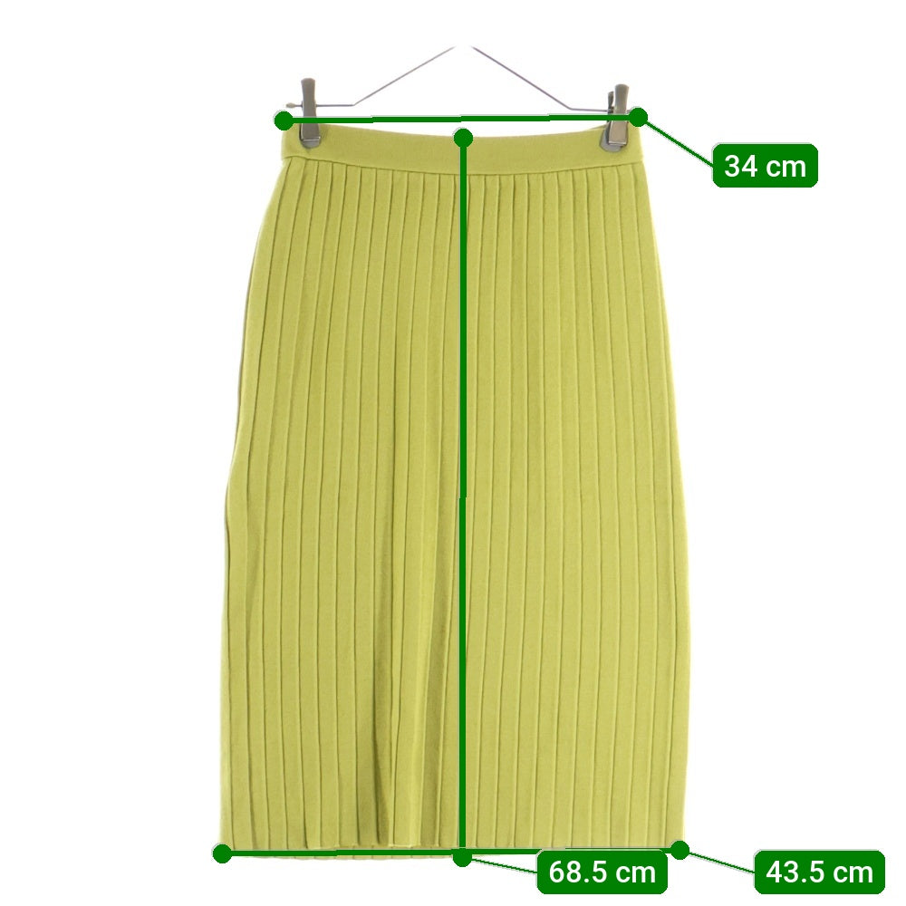 MUVEIL(ミュベール) MUVEIL ミュベール ハイゲージ リブニット ロングスカート イエロー MW83KS001