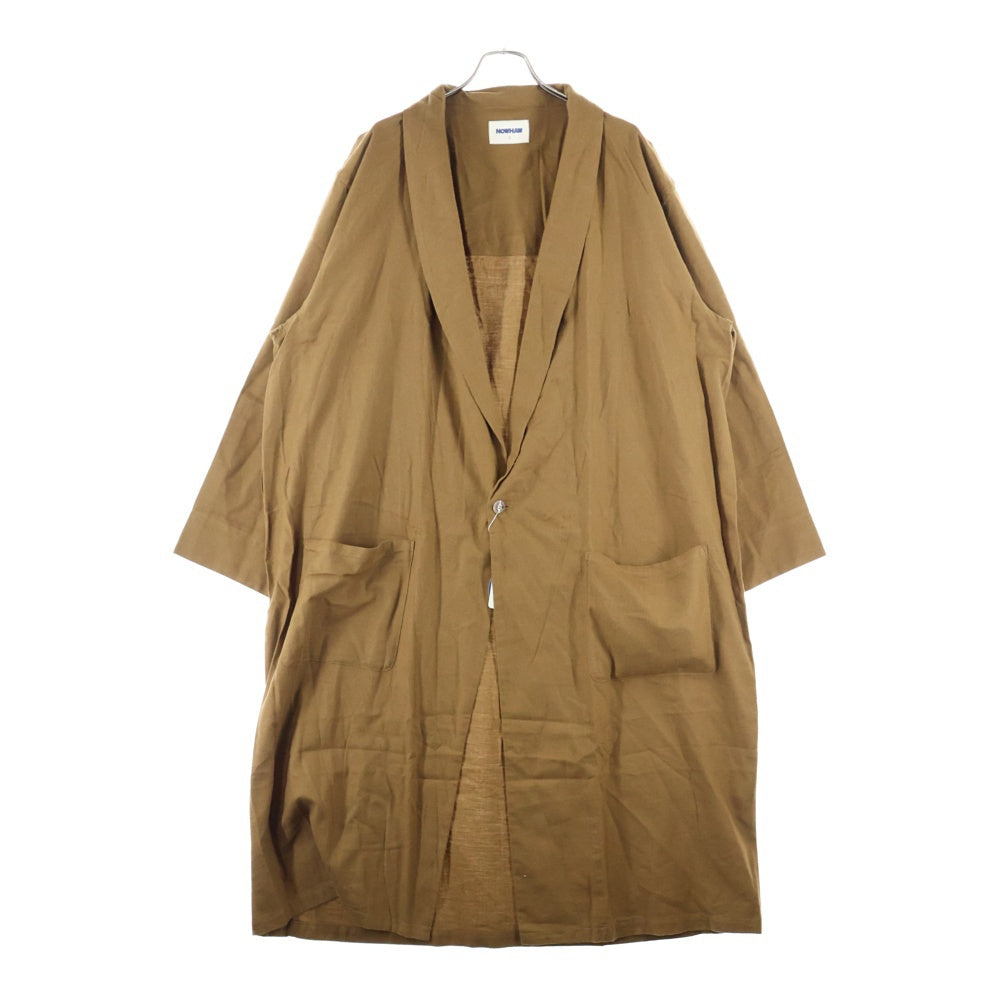 NO BRAND(ノーブランド) NOWHAW ノウハウ 21AW MOOD GOWN コットン ツイル ムード ガウン コート ブラウン P-382-H
