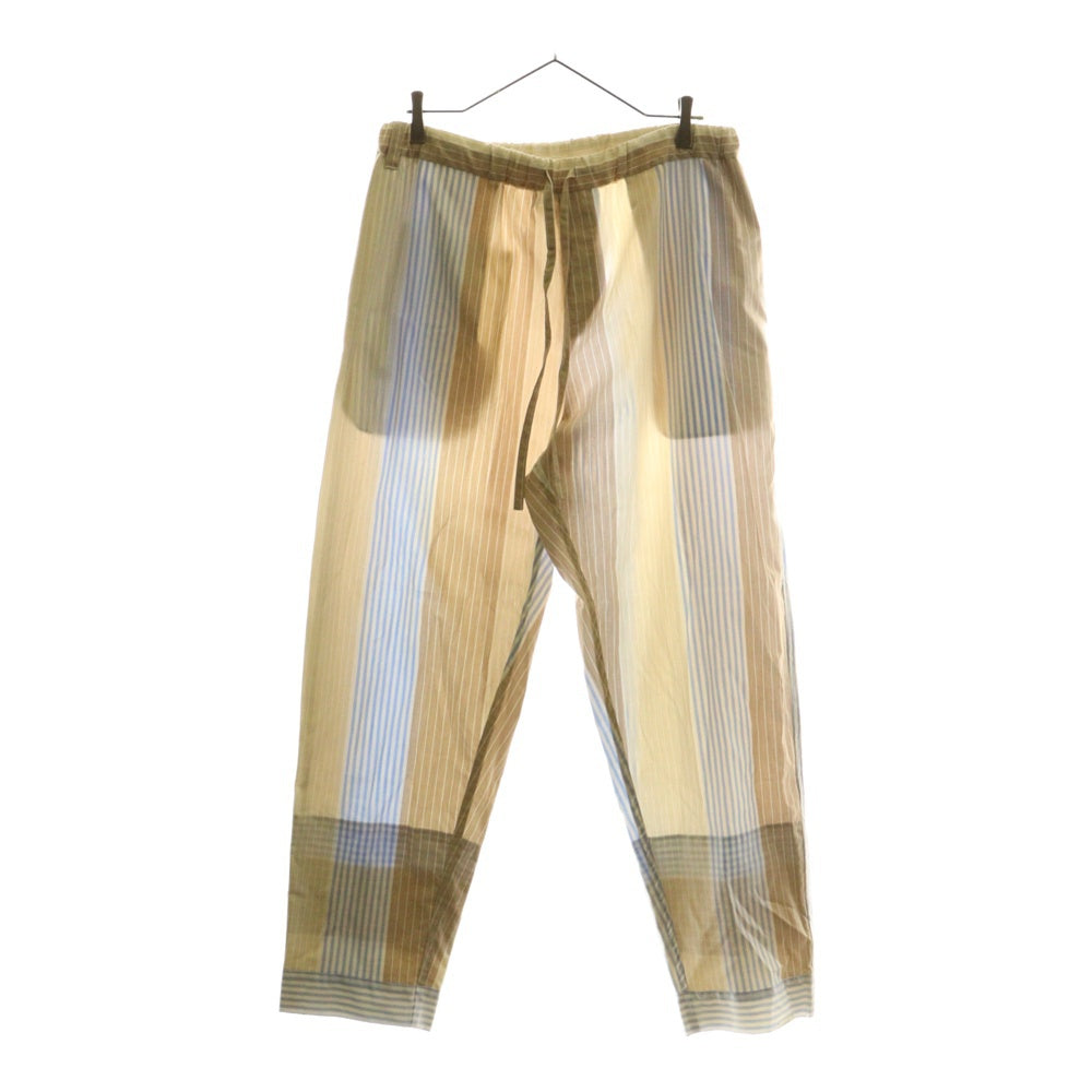 NO BRAND(ノーブランド) NOWHAW ノウハウ NANCY PAJAMA ナンシー ストライプ オープンカラー 長袖シャツ ジョガー パンツ セットアップ パジャマ マルチカラー P-S314-H