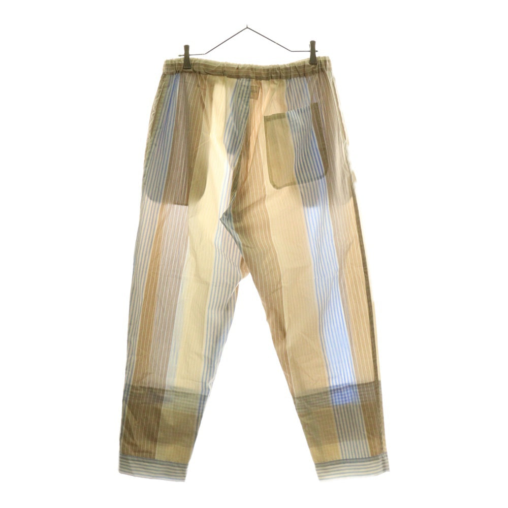NO BRAND(ノーブランド) NOWHAW ノウハウ NANCY PAJAMA ナンシー ストライプ オープンカラー 長袖シャツ ジョガー パンツ セットアップ パジャマ マルチカラー P-S314-H